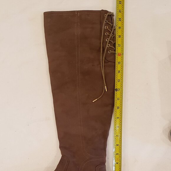 XOXO Thigh high over the Knee Boots with Lace ties and gold hardware - Picture 12 of 15